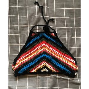 Multi color knit crop top